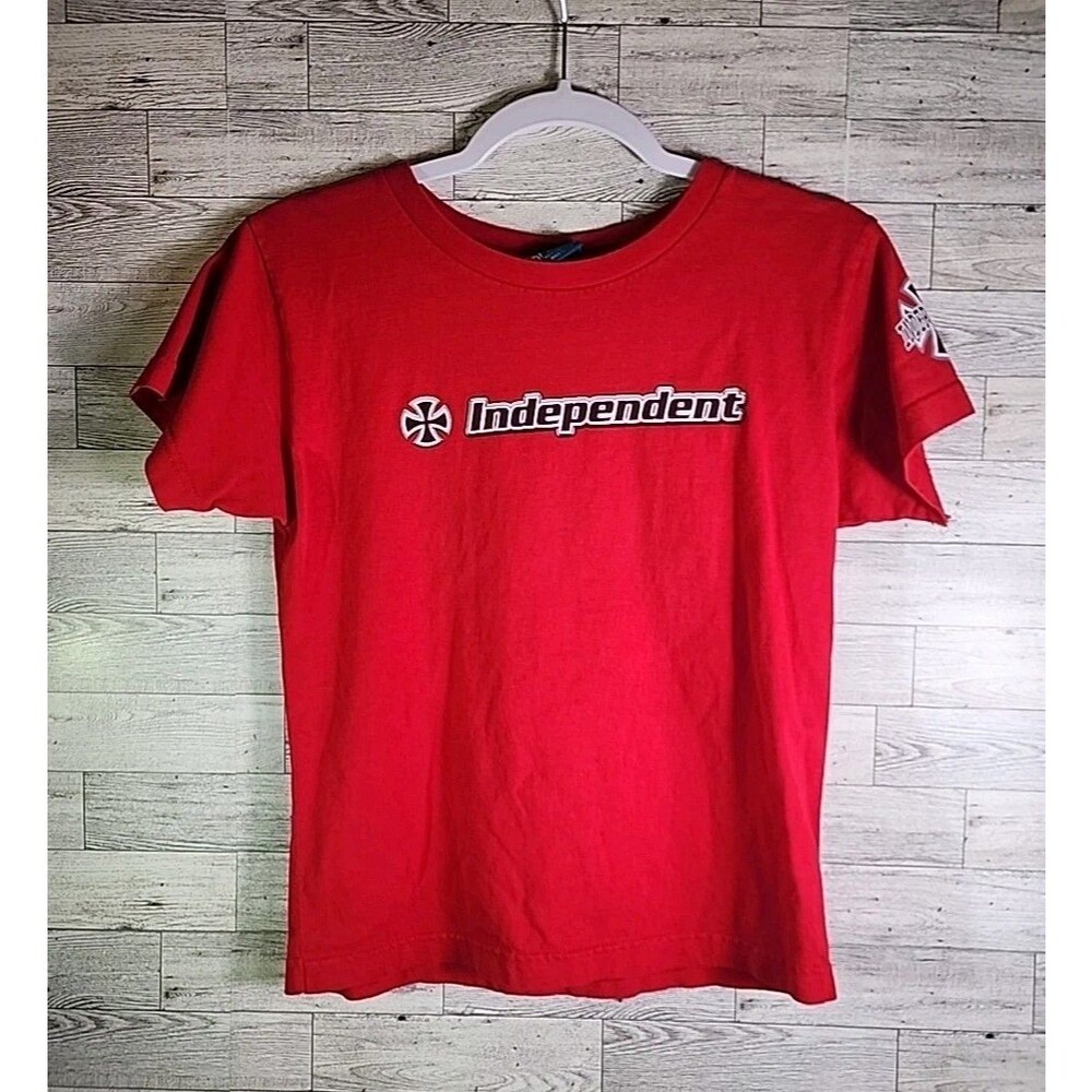 Vintage Womens Independent Truck Company Iron Cross Tee Shirt Y2K SK8 SKATE Med